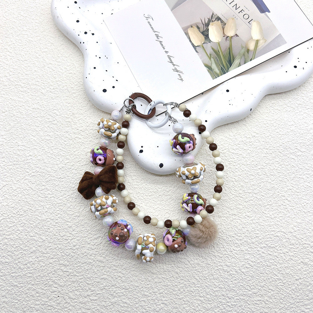 【D003】DIY Dopamine Double Circle Hand-Painted Bead Phone Chain（Pre-Sale)