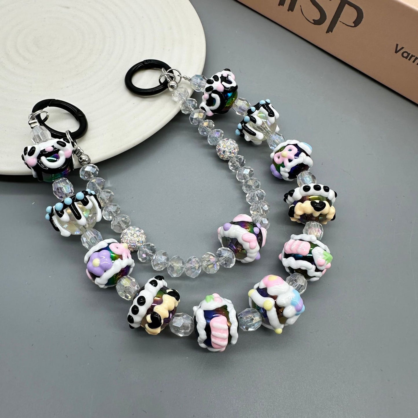 【D001】DIY Hand-Painted Bead Double Circle Phone Chain（Pre-Sale)