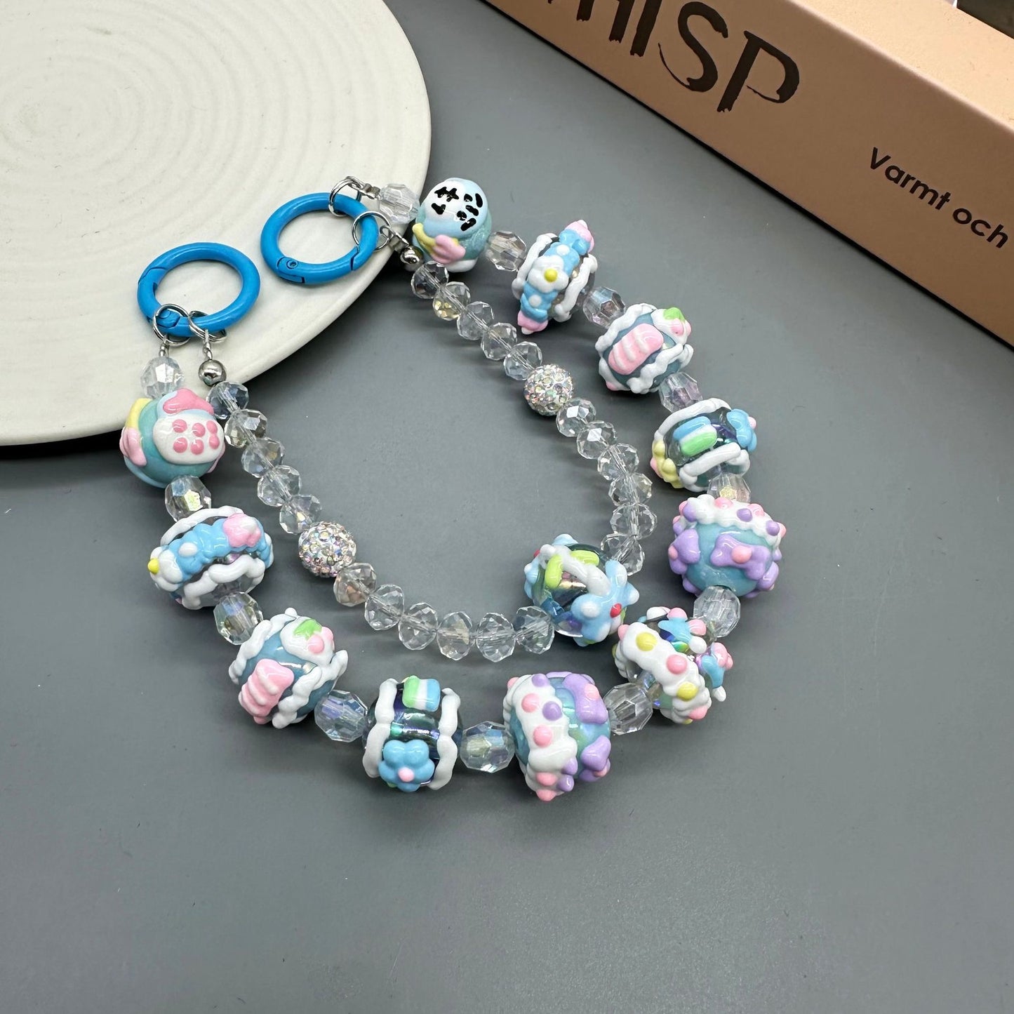 【D001】DIY Hand-Painted Bead Double Circle Phone Chain（Pre-Sale)