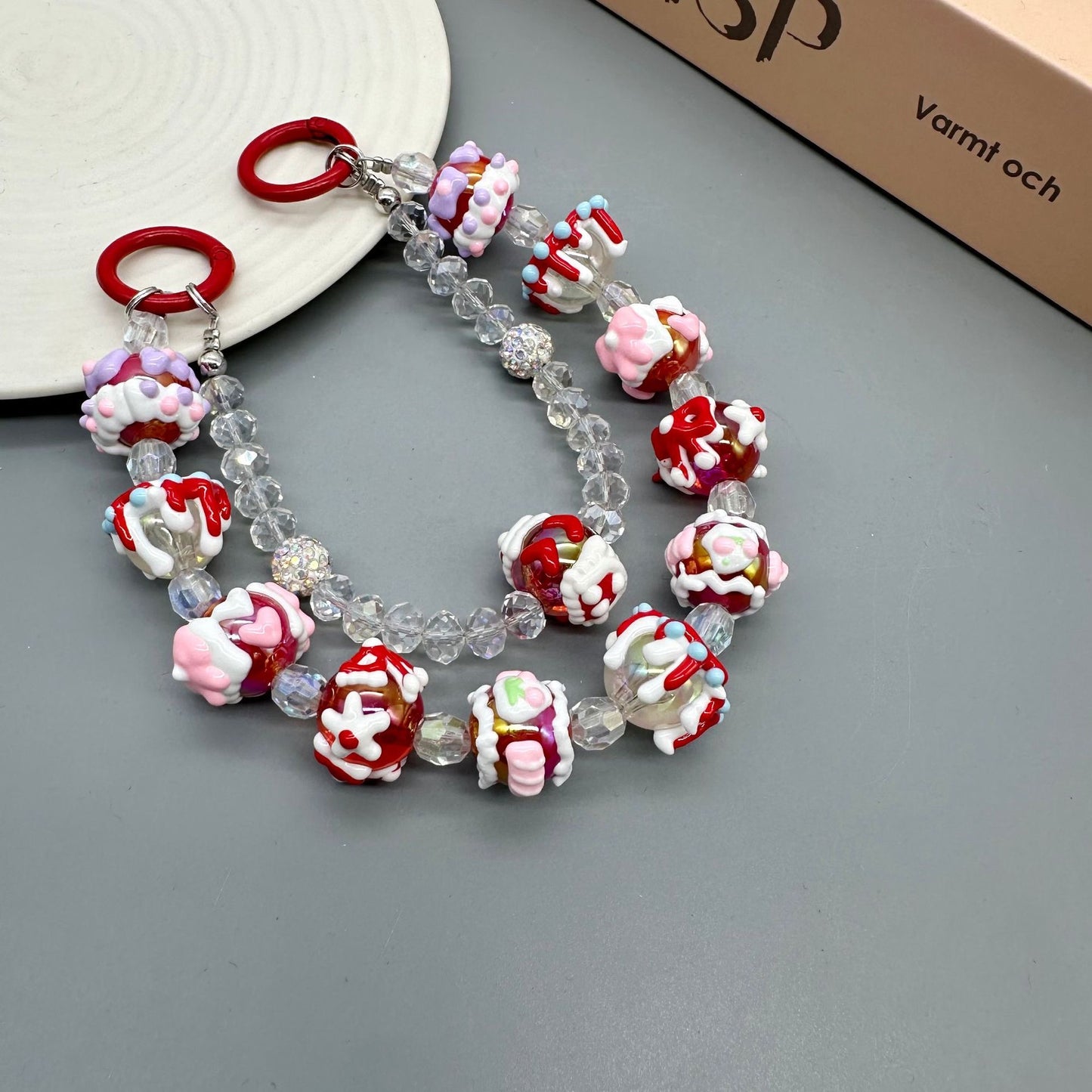 【D001】DIY Hand-Painted Bead Double Circle Phone Chain（Pre-Sale)