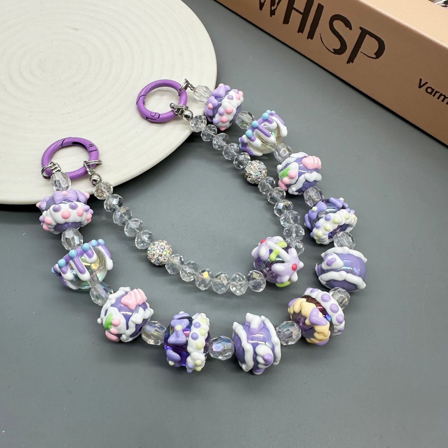 【D001】DIY Hand-Painted Bead Double Circle Phone Chain（Pre-Sale)