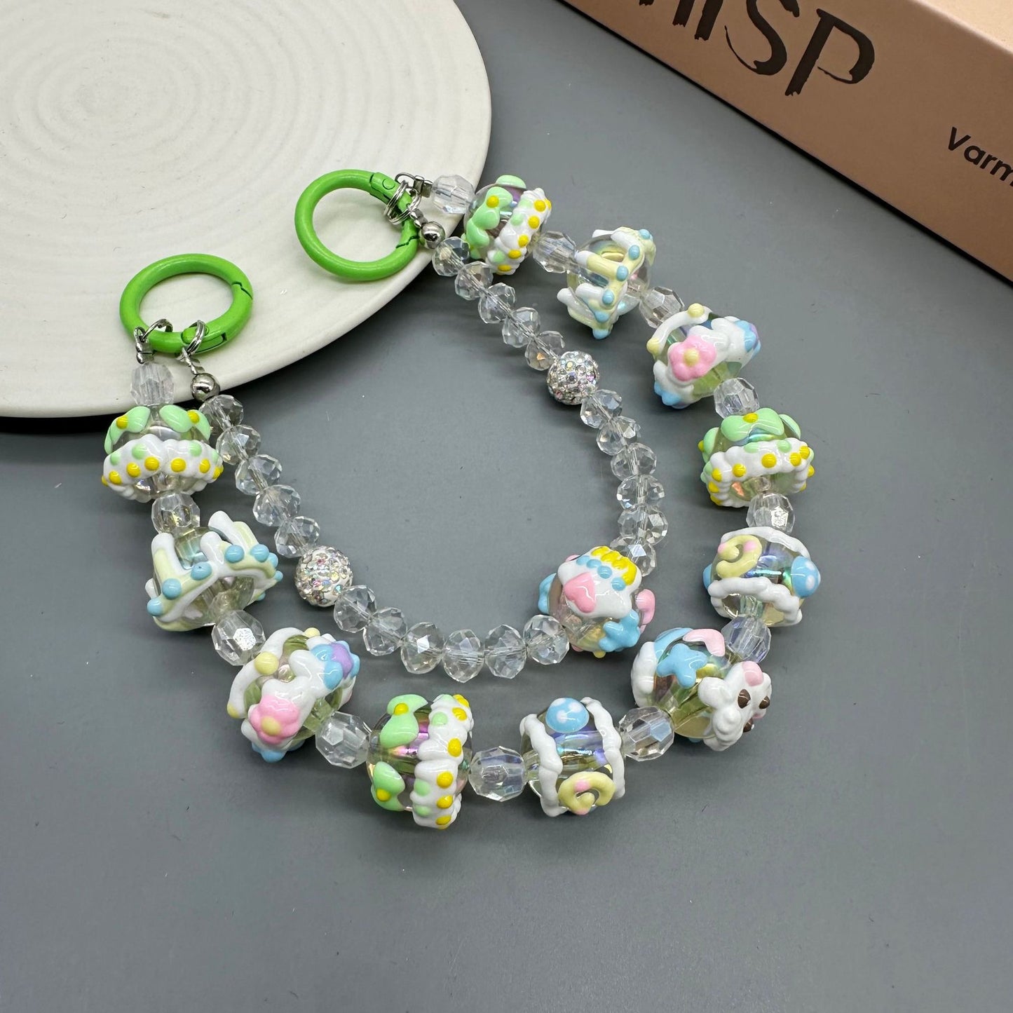 【D001】DIY Hand-Painted Bead Double Circle Phone Chain（Pre-Sale)